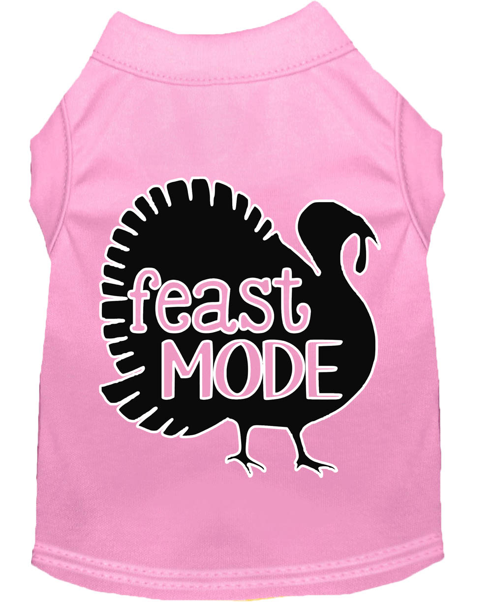 Feast Mode Screen Print Dog Shirt Light Pink Sm